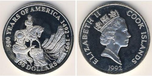 50 Dólar Islas Cook Plata 