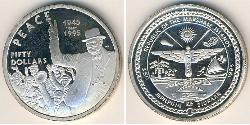 50 Dólar Islas Marshall Plata 