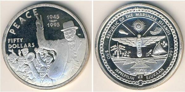 50 Dólar Islas Marshall Plata 