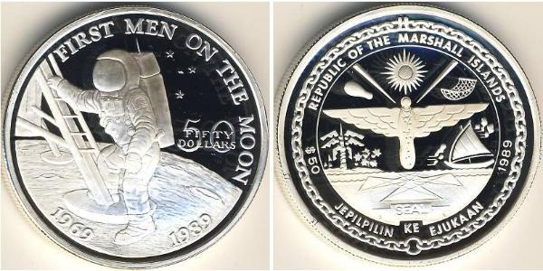 50 Dólar Islas Marshall Plata 