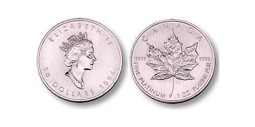50 Dólar Canadá Platino Isabel II (1926-2022)