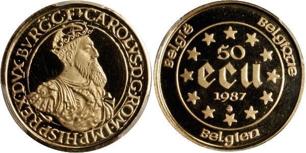 50 Ecu Belgique Or Charles V du Saint-Empire  (1500-1558)