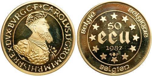 50 Ecu Bélgica Oro Carlos V, Emperador del Sacro Imperio Romano (1500-1558)