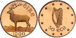 50 Ecu Irlanda (1922 - ) Oro 