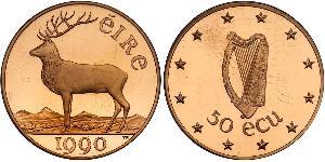 50 Ecu Irlanda (1922 - ) Oro 