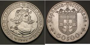 50 Escudo Estado Novo (Portogallo) (1933 - 1974) Argento 