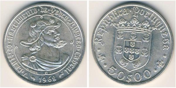 50 Escudo Estado Novo (Portugal) (1933 - 1974) Silber 