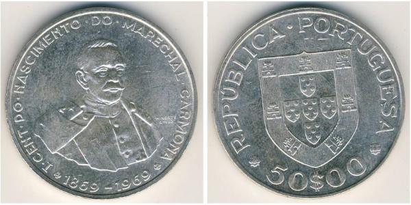 50 Escudo Estado Novo (Portugal) (1933 - 1974) Silber António Óscar de Fragoso Carmona
