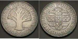 50 Escudo Second Portuguese Republic (1933 - 1974) Silver 