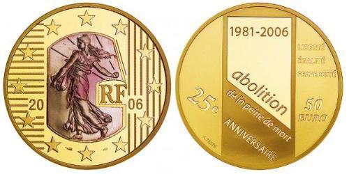 50 Euro Fünfte Französische Republik (1958 - ) Gold 