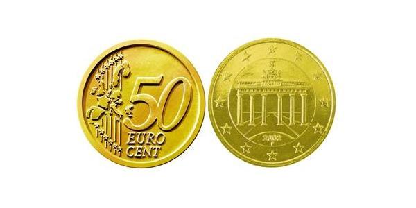 50 Eurocent Alemania (1990 - ) Tin/Aluminio/Cobre/Zinc 