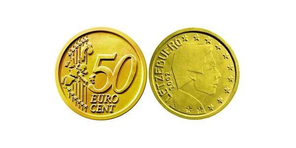 50 Eurocent Luxemburgo Tin/Aluminio/Cobre/Zinc 