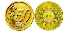 50 Eurocent Republica Portuguesa (1975 - ) Tin/Aluminio/Cobre/Zinc 