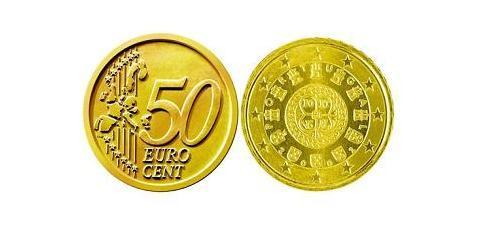 50 Eurocent Republica Portuguesa (1975 - ) Tin/Aluminio/Cobre/Zinc 