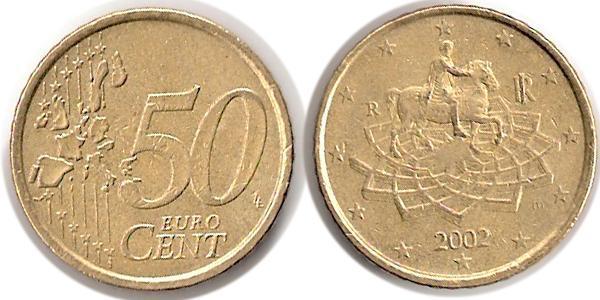 50 Eurocent Italie Tin/Aluminium/Cuivre/Zinc 