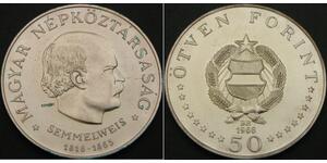 50 Forint République populaire de Hongrie (1949 - 1989) Argent Ignace Philippe Semmelweis