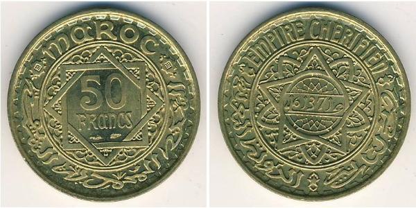 50 Franc Marocco Alluminio/Bronzo 