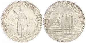 50 Franc Belgique Argent 