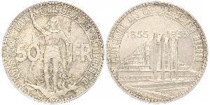 50 Franc Belgique Argent 