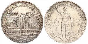 50 Franc Belgique Argent 