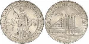 50 Franc Belgique Argent 
