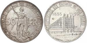 50 Franc Belgique Argent 