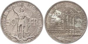 50 Franc Belgique Argent 