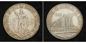 50 Franc Belgique Argent 