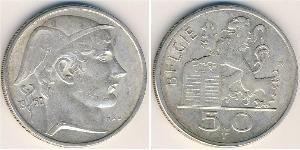 50 Franc Belgique Argent 