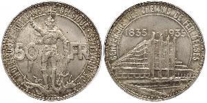 50 Franc Belgique Argent 