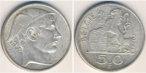 50 Franc Belgique Argent 