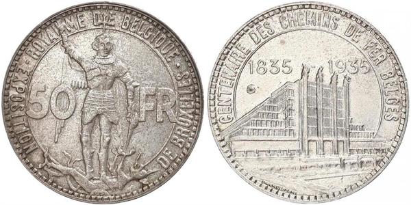 50 Franc Belgique Argent 