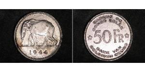 50 Franc Congo belge (1908 - 1960) Argent 