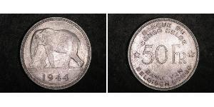 50 Franc Congo belge (1908 - 1960) Argent 