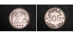 50 Franc Congo Belga (1908 - 1960) Argento 