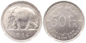 50 Franc Congo Belga (1908 - 1960) Argento 