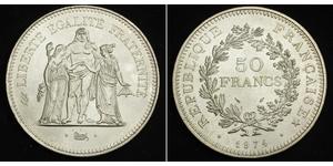 50 Franc Quinta Repubblica francese (1958 - ) Argento 