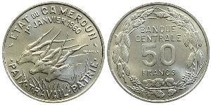 50 Franc Cameroon Copper/Nickel 