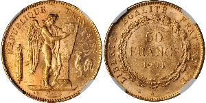 50 Franc Dritte Französische Republik (1870-1940)  Gold 