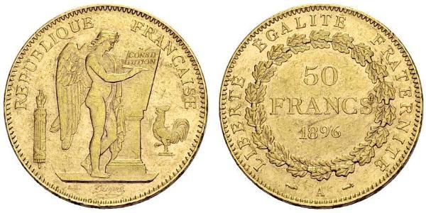 50 Franc Dritte Französische Republik (1870-1940)  Gold 