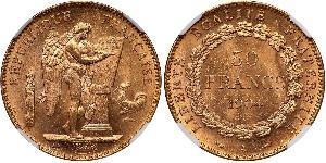 50 Franc French Third Republic (1870-1940)  Gold 