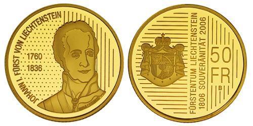 50 Franc Liechtenstein Gold 