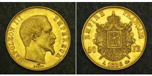 50 Franc Second French Empire (1852-1870) Gold Napoleon III (1808-1873)