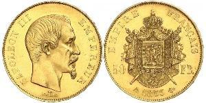 50 Franc Second French Empire (1852-1870) Gold Napoleon III (1808-1873)