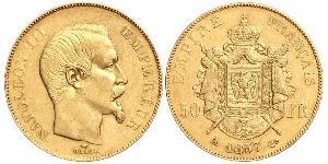 50 Franc Second French Empire (1852-1870) Gold Napoleon III (1808-1873)