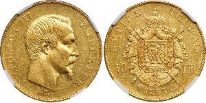 50 Franc Second French Empire (1852-1870) Gold Napoleon III (1808-1873)