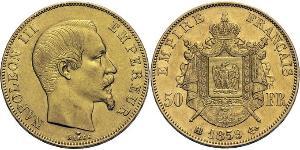 50 Franc Second French Empire (1852-1870) Gold Napoleon III (1808-1873)