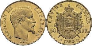 50 Franc Second French Empire (1852-1870) Gold Napoleon III (1808-1873)