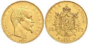 50 Franc Second French Empire (1852-1870) Gold Napoleon III (1808-1873)