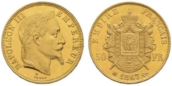 50 Franc Zweites Kaiserreich (1852-1870) Gold Napoleon III (1808-1873)